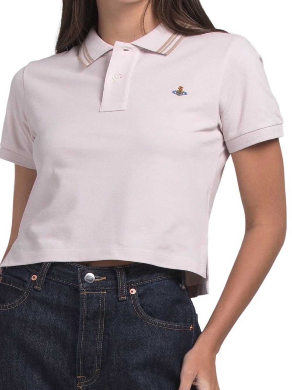 Vivienne Westwood Pale Lilac Cropped Polo Top